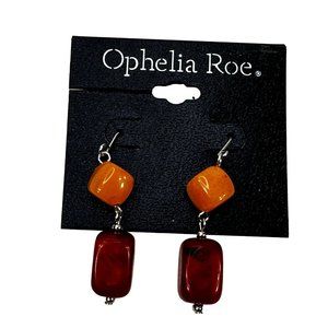 Ophelia Roe Women's Dangly Double Geometric Shaped Acrylic Wire Hook Earrings